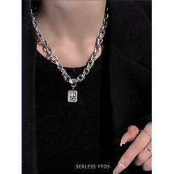 yyds 高級感閃鑽吊墜項鍊男潮酷個性小衆輕奢鎖骨鍊女2025年新款