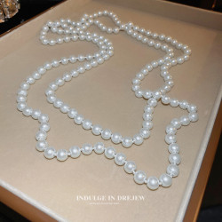 珍珠項鍊女款2025新款爆款曡戴頸鏈誇張長款毛衣鏈新中式旗袍配飾