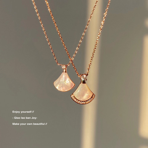 【喬老板Joy】貝母扇子裙子項鍊滿鑽銀色鎖骨閃鑽質感輕奢簡約潮 【喬老板Joy】貝母扇子裙子項鍊滿鑽銀色鎖骨閃鑽質感輕奢簡約潮