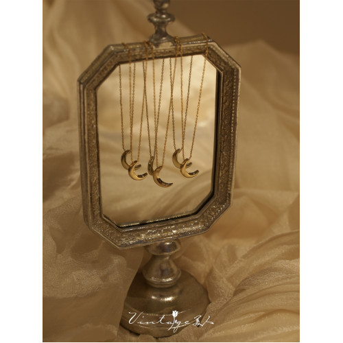 「月光餐廳」法式高級感包金輕奢優雅百搭月亮項鍊/鎖骨鍊 「月光餐廳」法式高級感包金輕奢優雅百搭月亮項鍊/鎖骨鍊