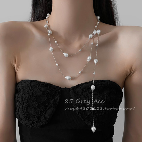 滿天星珍珠項鍊女氣質高級感毛衣鏈2026年爆款鎖骨鍊輕奢小衆頸鏈