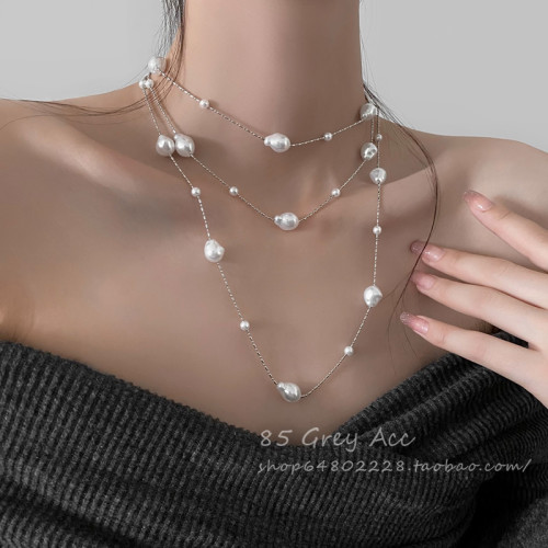 滿天星珍珠項鍊女氣質高級感毛衣鏈2026年爆款鎖骨鍊輕奢小衆頸鏈