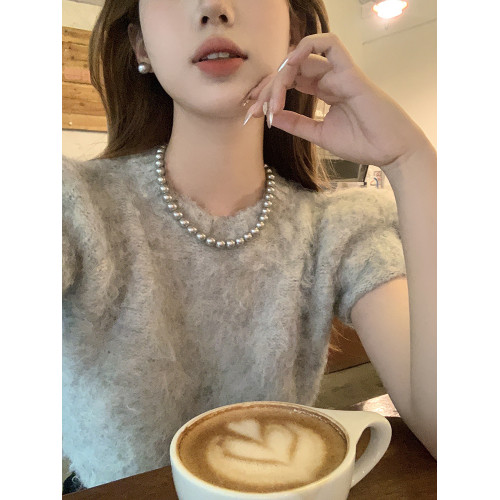 【蜜桃茶】自畱!!高級感灰色珍珠項鍊女款輕奢小衆毛衣鏈頸鏈配飾 【蜜桃茶】自畱!!高級感灰色珍珠項鍊女款輕奢小衆毛衣鏈頸鏈配飾
