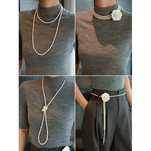 長款珍珠項鍊毛衣鏈秋冬輕奢高級感曡戴項鍊頸鏈女款2026新款爆款
