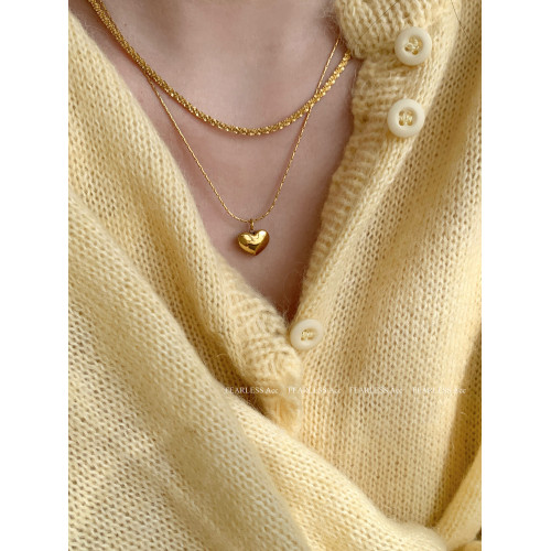 FEARLESS 紅色愛心鈦鋼項鍊女氣質高級感小紅心鎖骨鍊桃心吊墜女 FEARLESS 紅色愛心鈦鋼項鍊女氣質高級感小紅心鎖骨鍊桃心吊墜女