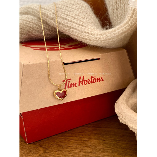 FEARLESS 紅色愛心鈦鋼項鍊女氣質高級感小紅心鎖骨鍊桃心吊墜女 FEARLESS 紅色愛心鈦鋼項鍊女氣質高級感小紅心鎖骨鍊桃心吊墜女