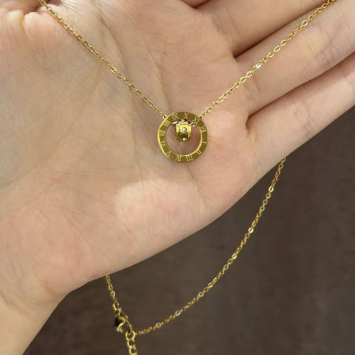 高規格行政搭配!可水洗正式上檔次羅馬數字項鍊不掉色鎖骨鍊簡約