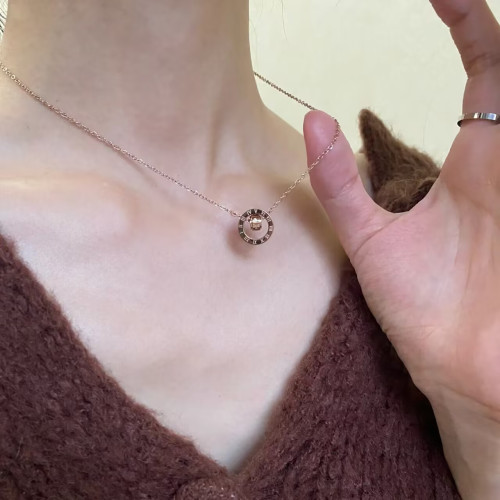 高規格行政搭配!可水洗正式上檔次羅馬數字項鍊不掉色鎖骨鍊簡約