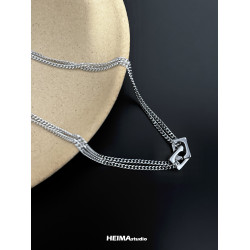 【檀健次同款】極簡小衆雙層項鍊男女潮流百搭高級感鎖骨鍊男士