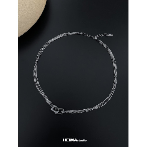 【檀健次同款】極簡小衆雙層項鍊男女潮流百搭高級感鎖骨鍊男士