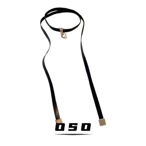 一眼喜歡 搭配好物楊冪同款長皮繩愛心項鍊 秒變時尚 自畱款choke