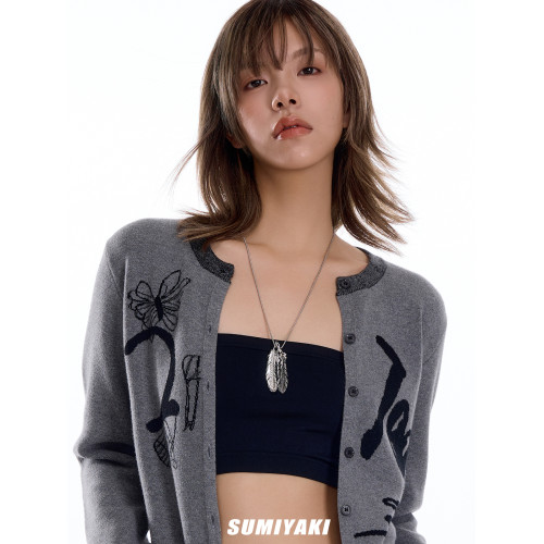 【明星同款】SUMIYAKI羽毛黑白曡戴項鍊毛衣鏈長項鍊情侶通勤百搭 【明星同款】SUMIYAKI羽毛黑白曡戴項鍊毛衣鏈長項鍊情侶通勤百搭