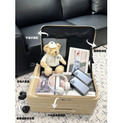 側開口大容量擴展男行李箱20寸登機旅行箱新款女靜音繙蓋pc拉桿箱