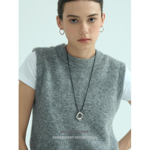 G/S周末美學 原創幾何金屬吊墜黑皮繩長項鍊簡約cos可調節毛衣鏈 G/S周末美學 原創幾何金屬吊墜黑皮繩長項鍊簡約cos可調節毛衣鏈