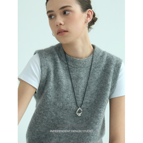 G/S周末美學 原創幾何金屬吊墜黑皮繩長項鍊簡約cos可調節毛衣鏈 G/S周末美學 原創幾何金屬吊墜黑皮繩長項鍊簡約cos可調節毛衣鏈