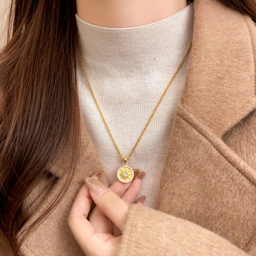 沙金太陽花項鍊女長款毛衣鏈大氣高檔高級感輕奢小衆金色頸鏈配飾 沙金太陽花項鍊女長款毛衣鏈大氣高檔高級感輕奢小衆金色頸鏈配飾