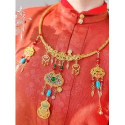 春花秋月原創 吉祥 項圈漢服瓔珞中式國風明製古風配飾百搭頸圈