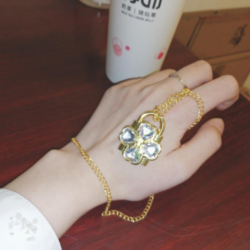 守護甜心項鍊動漫小蘭亞夢守護甜心鎖水晶項鍊鎖頭鑰匙掛件可打開