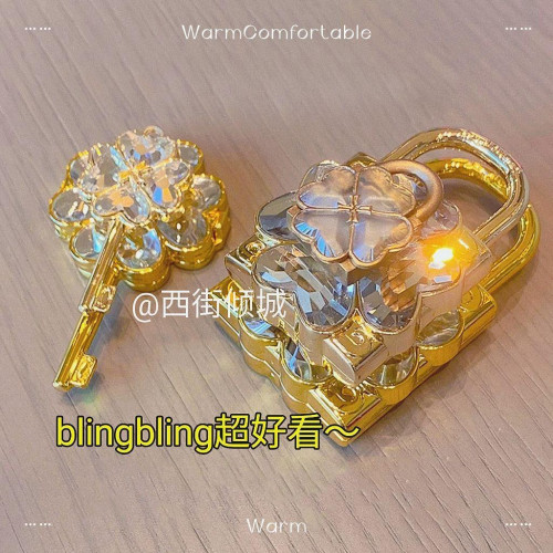 守護甜心項鍊動漫小蘭亞夢守護甜心鎖水晶項鍊鎖頭鑰匙掛件可打開