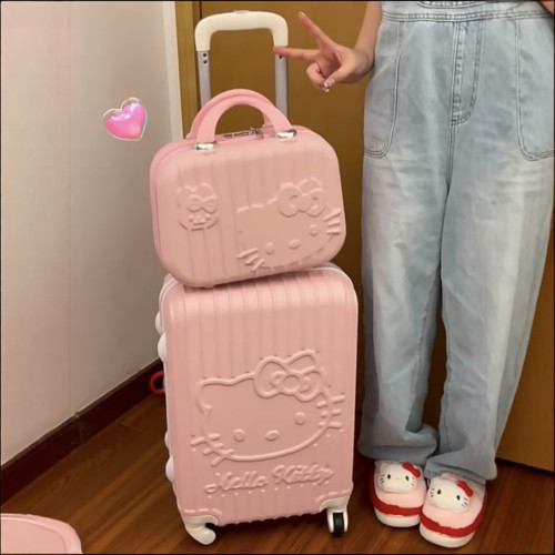 hellokitty行李箱20寸結實耐用大容量大學生放假旅行箱可愛子母箱