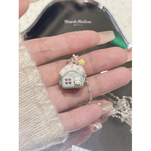 新品！marshmellow珠寶商店奶油甜品屋 925鍍銀項鍊吊墜女款原創