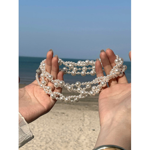 超多種珮戴方式珍珠項鍊~小香風氣質輕奢曡戴長鏈飾品優雅百搭