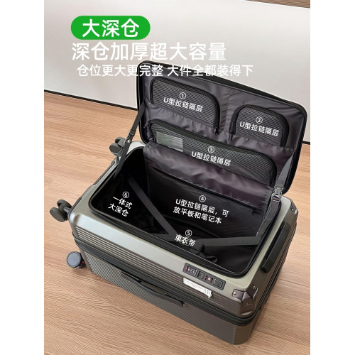 新款側開蓋深倉五輪大容量托運行李箱男32寸可擴容旅行箱拉桿箱女