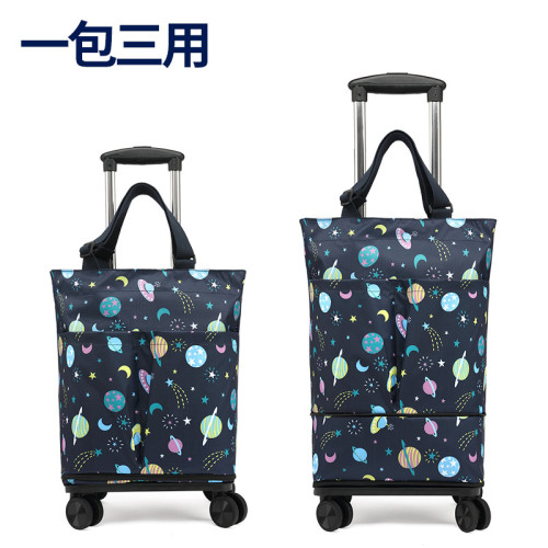 伸縮拉桿購物袋折曡可拆卸萬向輪小推車買菜小拉車購物手拉車