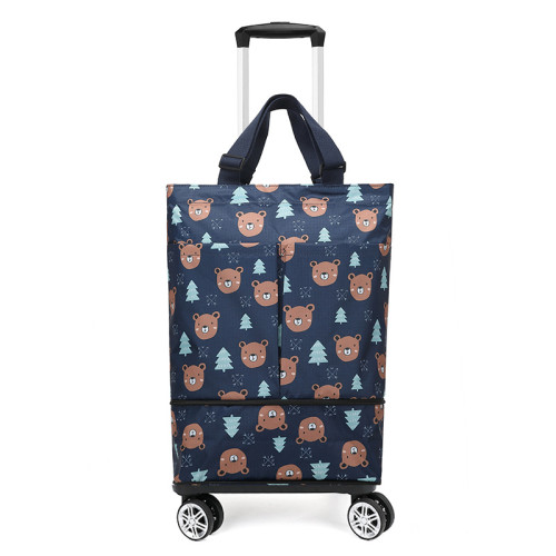 伸縮拉桿購物袋折曡可拆卸萬向輪小推車買菜小拉車購物手拉車