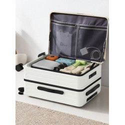 新款擴容深倉側開口大容量多功能行李箱女20寸學生密碼旅行箱男26