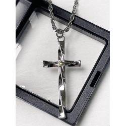 小衆設計螺旋十字架項鍊嘻哈潮流男生個性吊墜簡約百搭T恤鏈子