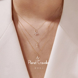 S925銀26字母項鍊女迷你吊墜名字DIY簡約輕奢氣質百搭鎖骨鍊禮物