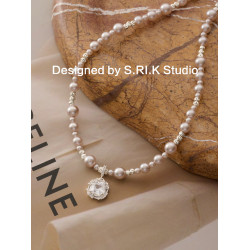 十裡間【經典3.0】法式浪漫珍珠鋯石項鍊百搭氛圍感方鑽鎖骨鍊