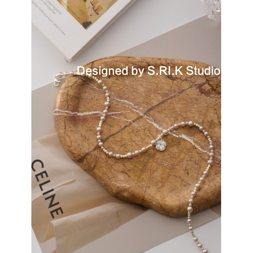 十裡間【經典3.0】法式浪漫珍珠鋯石項鍊百搭氛圍感方鑽鎖骨鍊