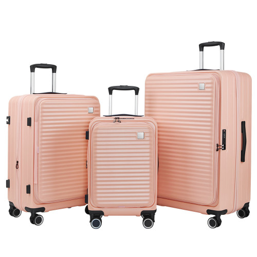 側開前開蓋商務登機行李箱24寸男輕便多功能拉桿箱密碼旅行箱 側開前開蓋商務登機行李箱24寸男輕便多功能拉桿箱密碼旅行箱