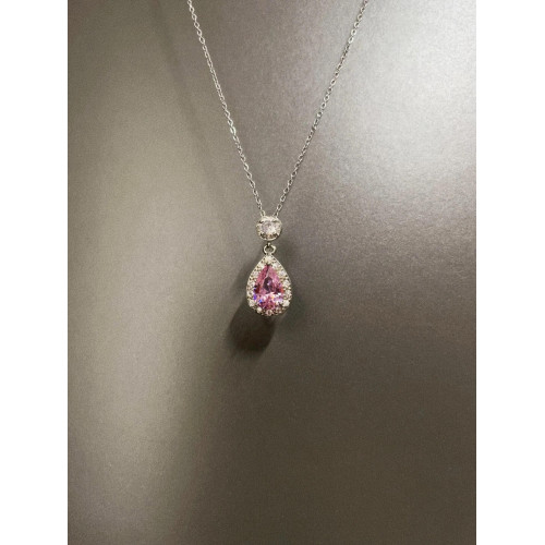 Vintage古著 Pink diamond flowers項鍊