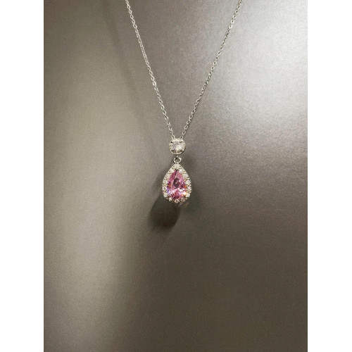 Vintage古著 Pink diamond flowers項鍊