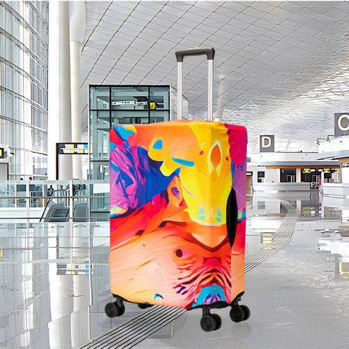 創意塗鴉行李箱保護罩加厚彈力24寸行李箱保護套戶外旅行拉桿箱套