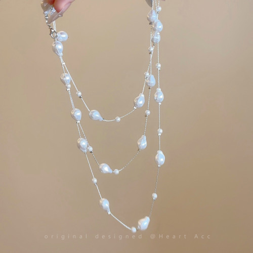 香軟Crush！長款滿天星珍珠項鍊女輕奢高級感精緻鎖骨鍊曡戴配飾