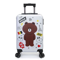 2025男兒童行李箱新款旅行箱學生女卡通萬向輪20寸小熊拉桿箱時尚