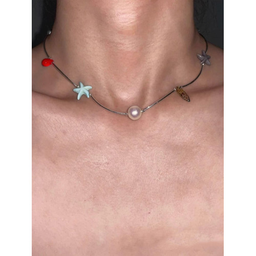 海邊多巴胺彩色海星項鍊女2026新款配飾高級感輕奢小衆鎖骨鍊頸鏈