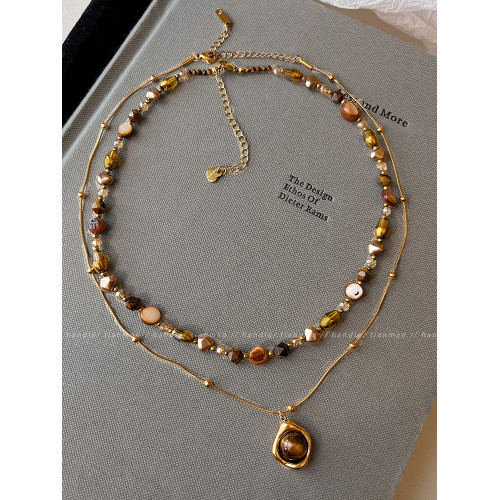 美拉德串珠項鍊女款2026新款輕奢小衆設計感鎖骨鍊頸鏈曡戴毛衣鏈 美拉德串珠項鍊女款2026新款輕奢小衆設計感鎖骨鍊頸鏈曡戴毛衣鏈