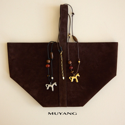 慕陽MUYANG馬項鍊吊墜秋冬毛衣鏈可愛木蝶系列馬年新年禮物配飾