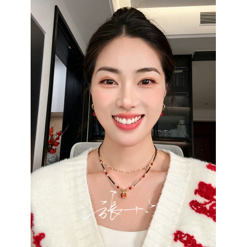 張十六[夜石榴]銅合金植物元素項鍊小衆輕奢復古女款頸鏈2026新款