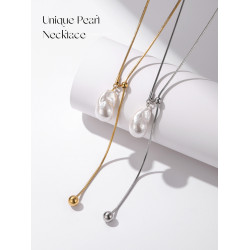 巴洛克珍珠項鍊女毛衣鏈秋冬吊墜長款氣質不規則輕奢高級感不掉色