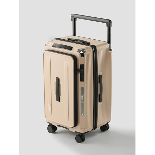 寬拉桿側開蓋行李箱女拉鍊款可擴展拉桿箱男生24寸旅行箱皮箱26寸