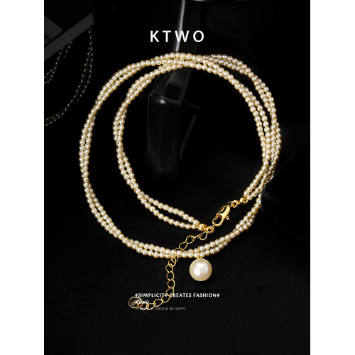 雙層纏繞大珍珠吊墜毛衫項鍊女輕奢珍珠鍊設計時尚秋冬毛衣鎖骨鍊 雙層纏繞大珍珠吊墜毛衫項鍊女輕奢珍珠鍊設計時尚秋冬毛衣鎖骨鍊