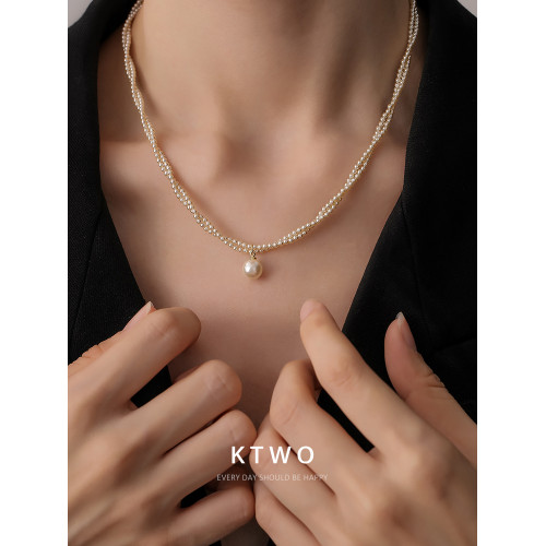 雙層纏繞大珍珠吊墜毛衫項鍊女輕奢珍珠鍊設計時尚秋冬毛衣鎖骨鍊 雙層纏繞大珍珠吊墜毛衫項鍊女輕奢珍珠鍊設計時尚秋冬毛衣鎖骨鍊