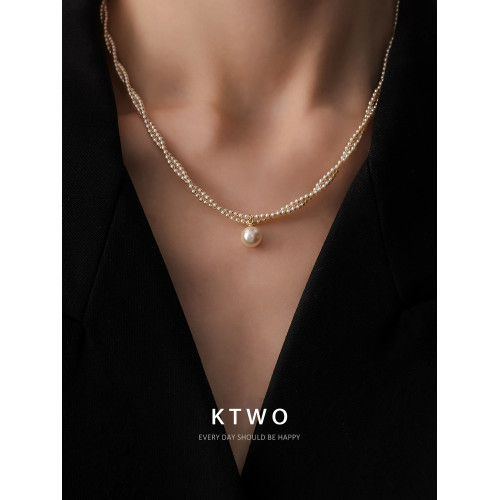 雙層纏繞大珍珠吊墜毛衫項鍊女輕奢珍珠鍊設計時尚秋冬毛衣鎖骨鍊 雙層纏繞大珍珠吊墜毛衫項鍊女輕奢珍珠鍊設計時尚秋冬毛衣鎖骨鍊