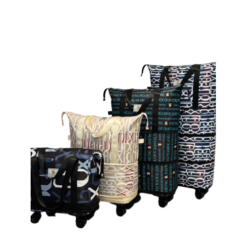 帶滑輪萬向輪旅行包女手提超大容量輕便折曡拉桿行李包購物行李袋